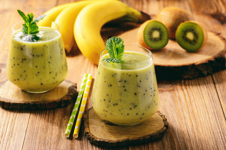 Smoothies de kiwi y plátano